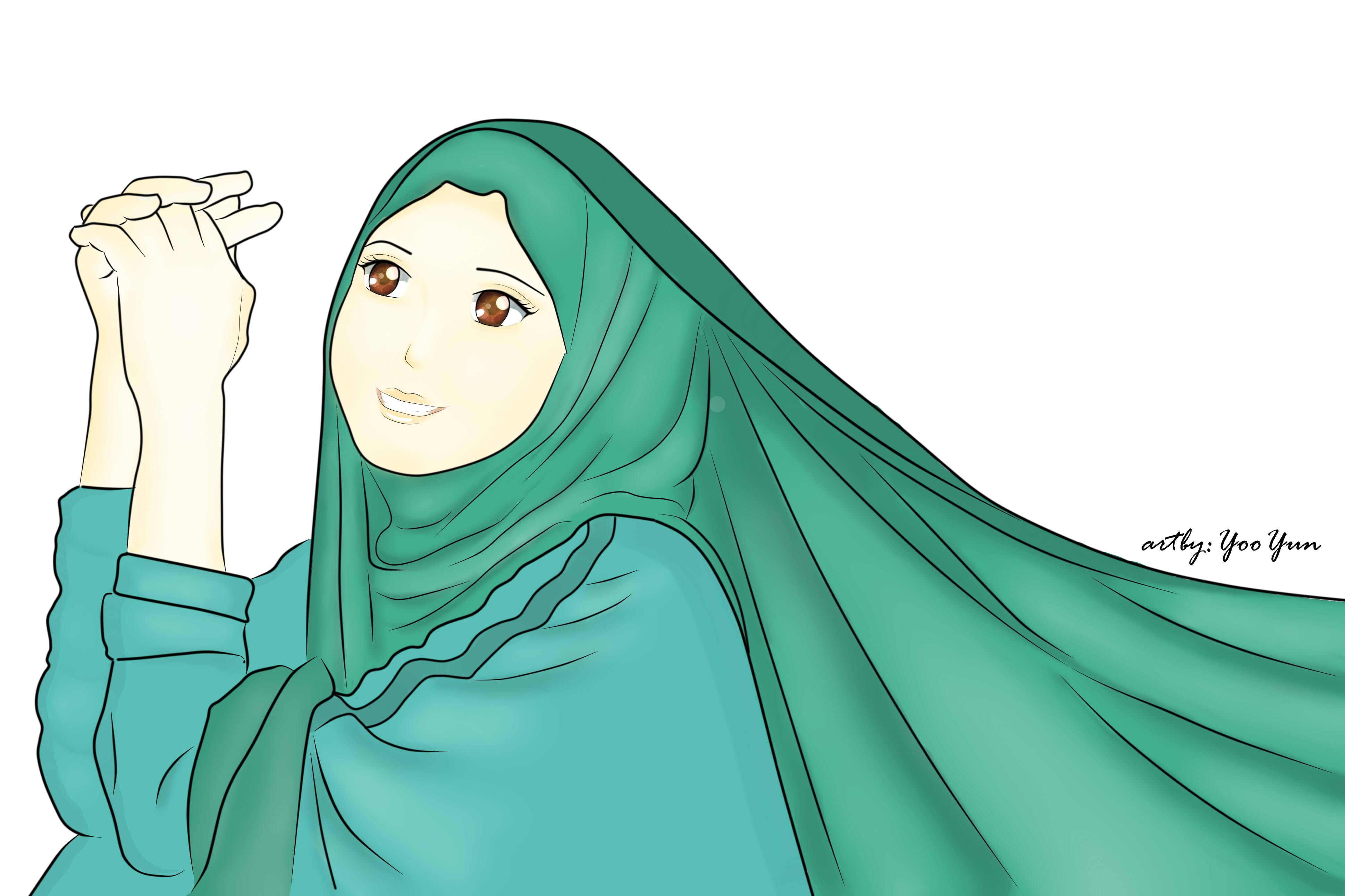 Kartun Muslimah Hanbok